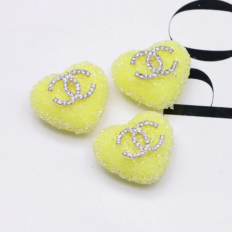 2.5×2.3 Cm Cc Heart-Shaped Granulated Suga for Crafts DIY Bracelets Keychains Pens Jewelry Making Supplies Zoe's DIY Shop