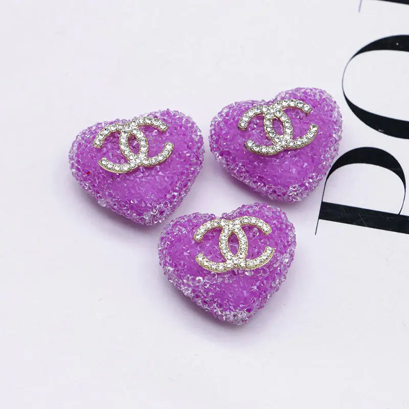 2.5×2.3 Cm Cc Heart-Shaped Granulated Suga for Crafts DIY Bracelets Keychains Pens Jewelry Making Supplies Zoe's DIY Shop