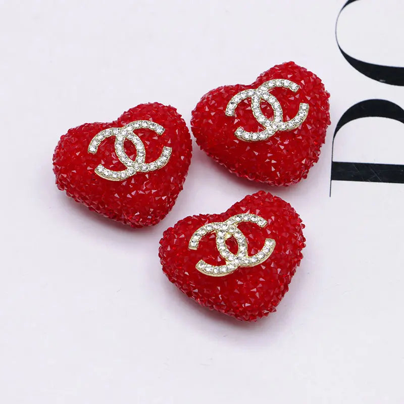 2.5×2.3 Cm Cc Heart-Shaped Granulated Suga for Crafts DIY Bracelets Keychains Pens Jewelry Making Supplies Zoe's DIY Shop