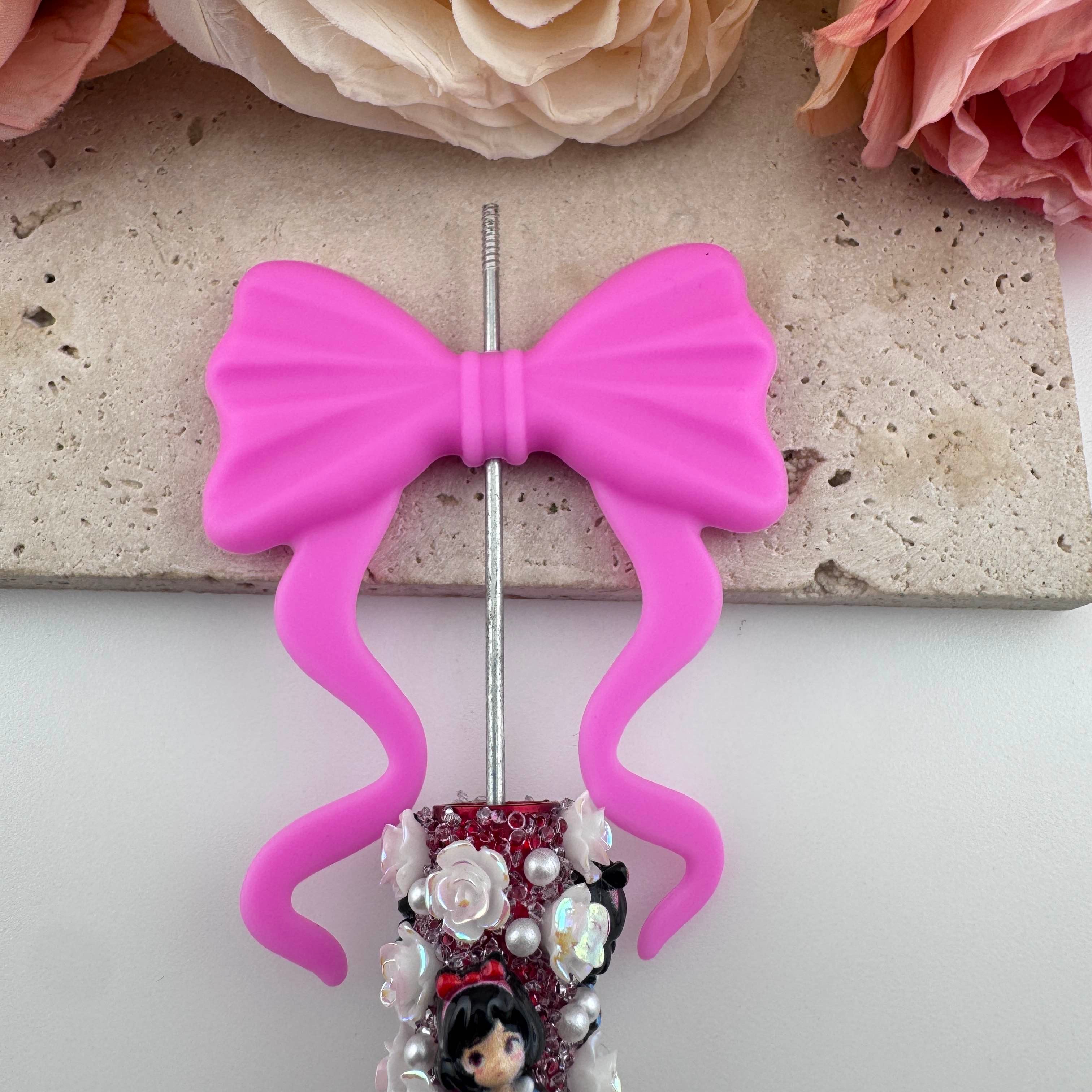 FS19388-About 60×70mm Silicone Bow Beads
