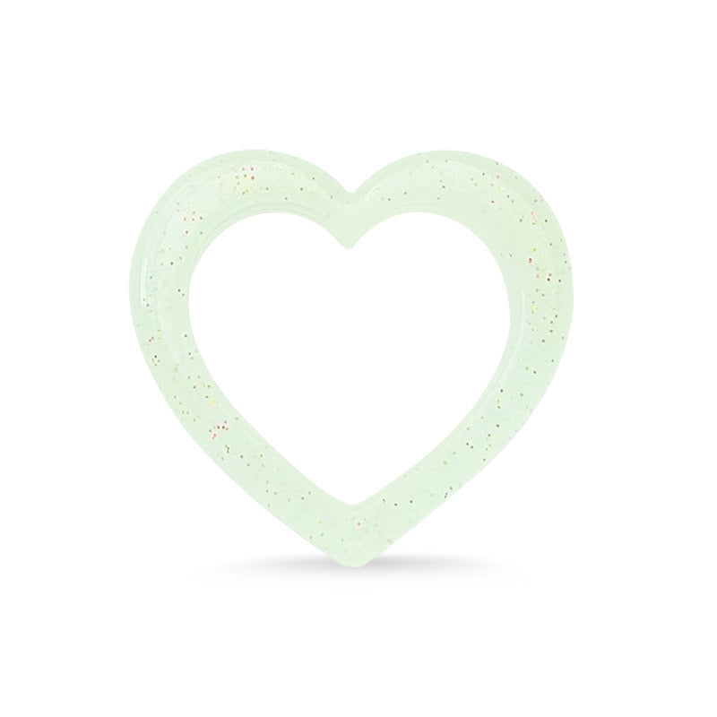 Solid Color Heart Shape Glitter Silicone Bead Frame