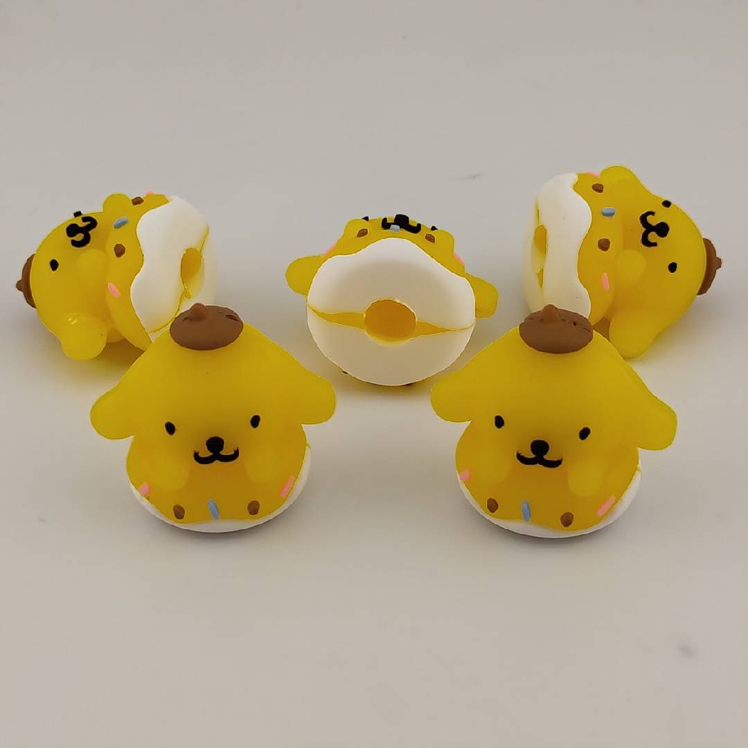 (PT3) 10 Pieces Yellow Pompom Purin On the donuts Pen Toppers