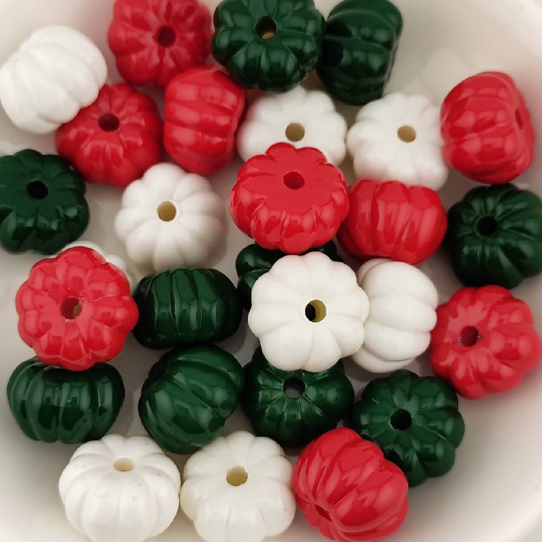 (A36)50 Pieces Pumpkin Resin Beads Mixed Color 16mm