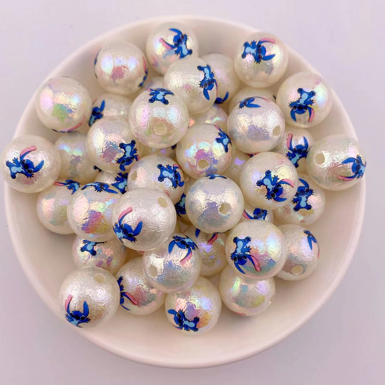 (A63)35 Pieces 16 MM Stitch Resin Beads