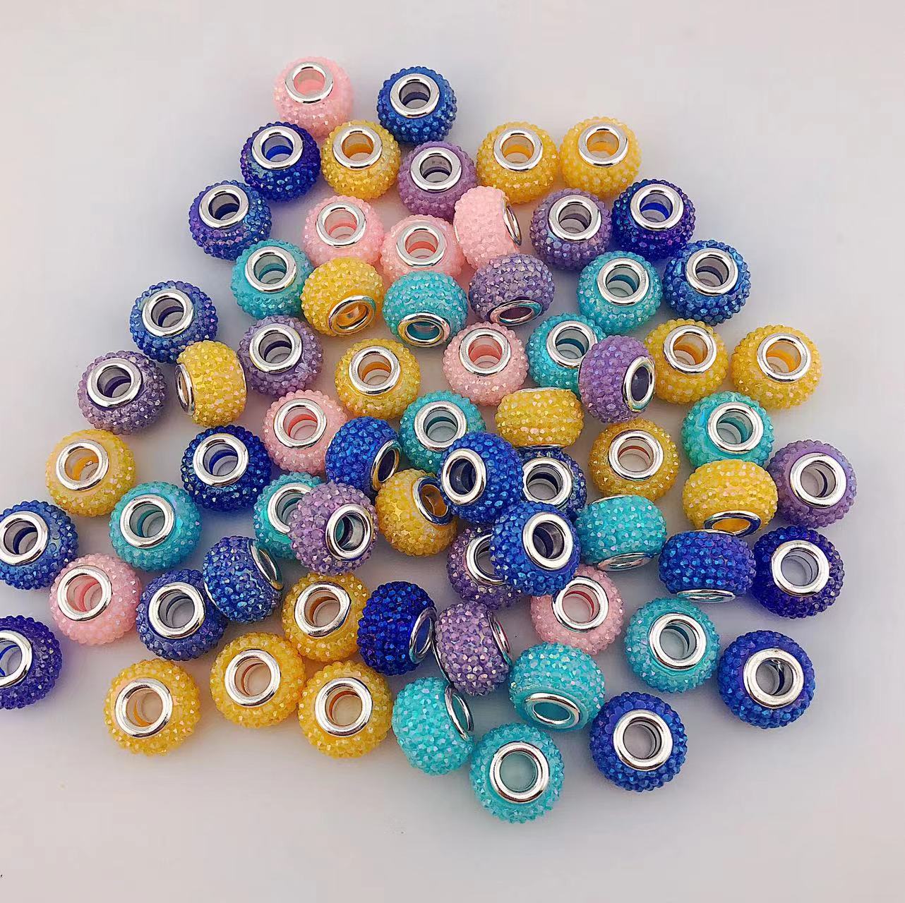 50 Pieces Mixed Color Sparkling Pen Spacers