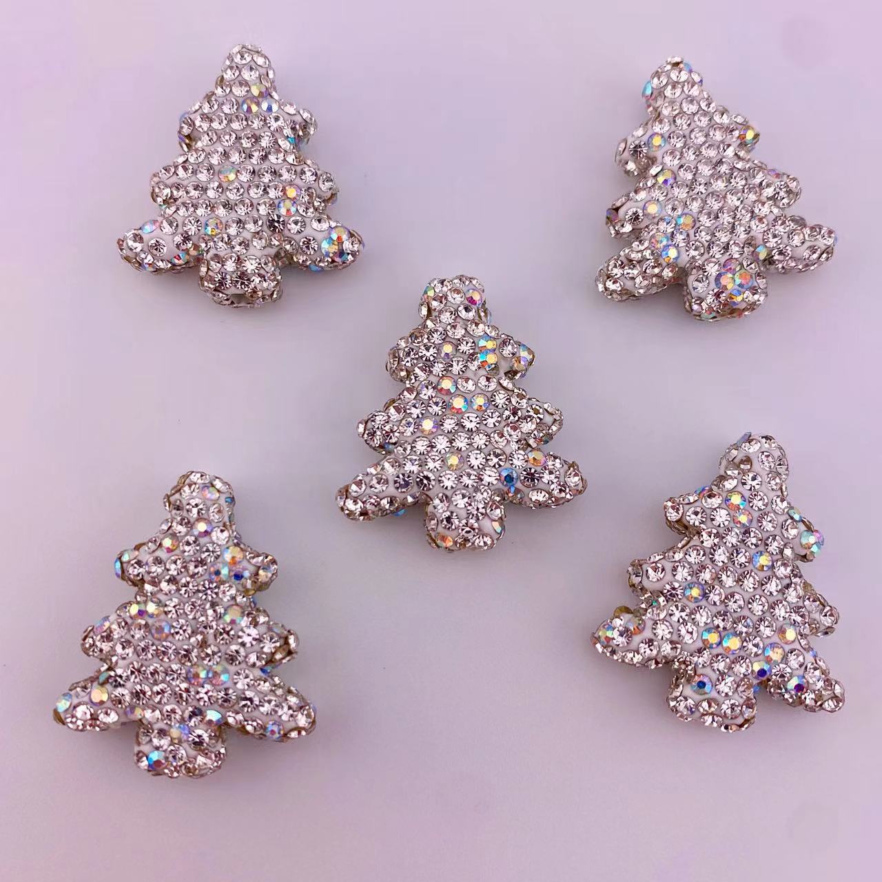 1 Piece Sliver Christmas Tree Sparkling beads