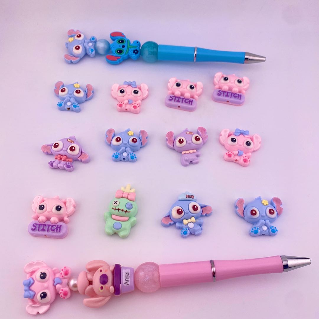 20 Pieces Random Mixed Stich Resin Pen Toppers