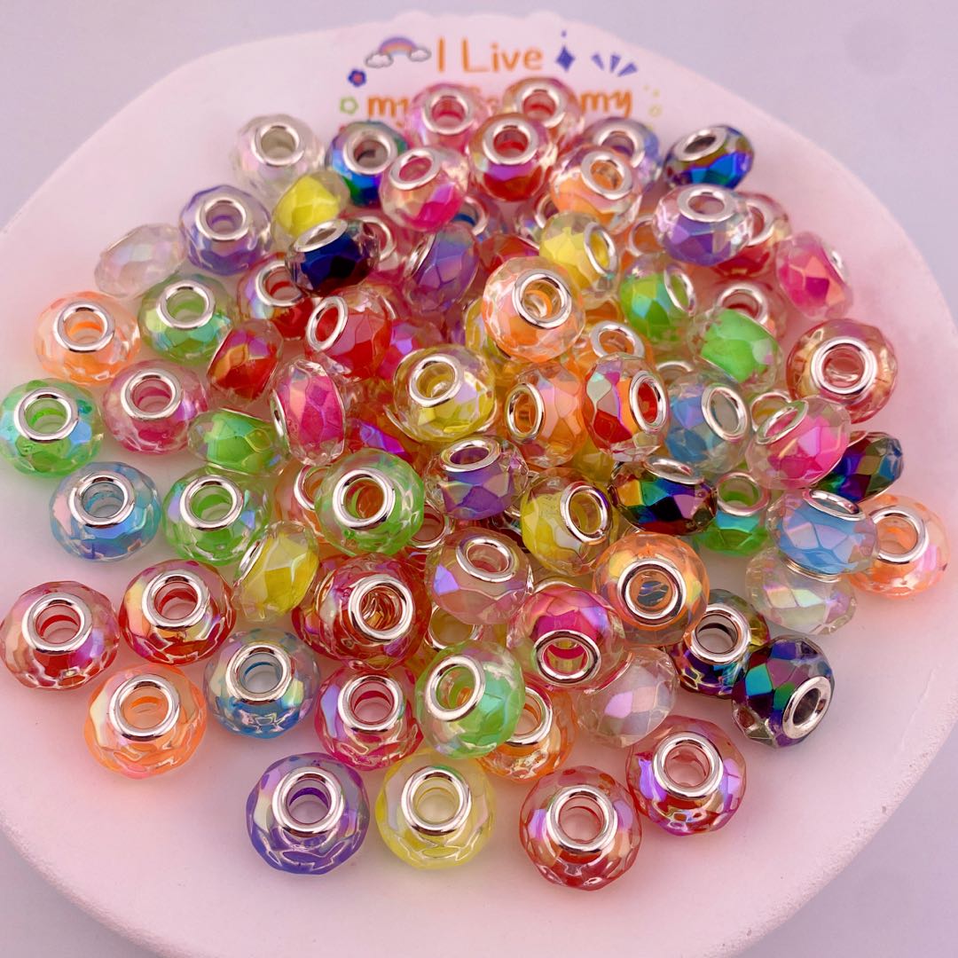 50 Pieces UV Shiny Beads in Beads Resin Pen Spacers
