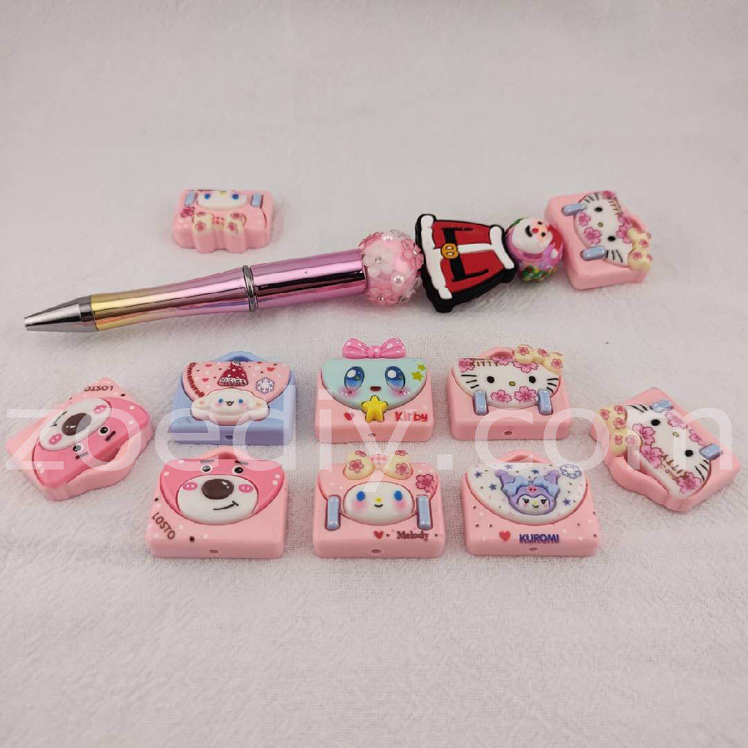 20 Pieces Sanrio Handbag Resin Pen Toppers Random Mixed Color