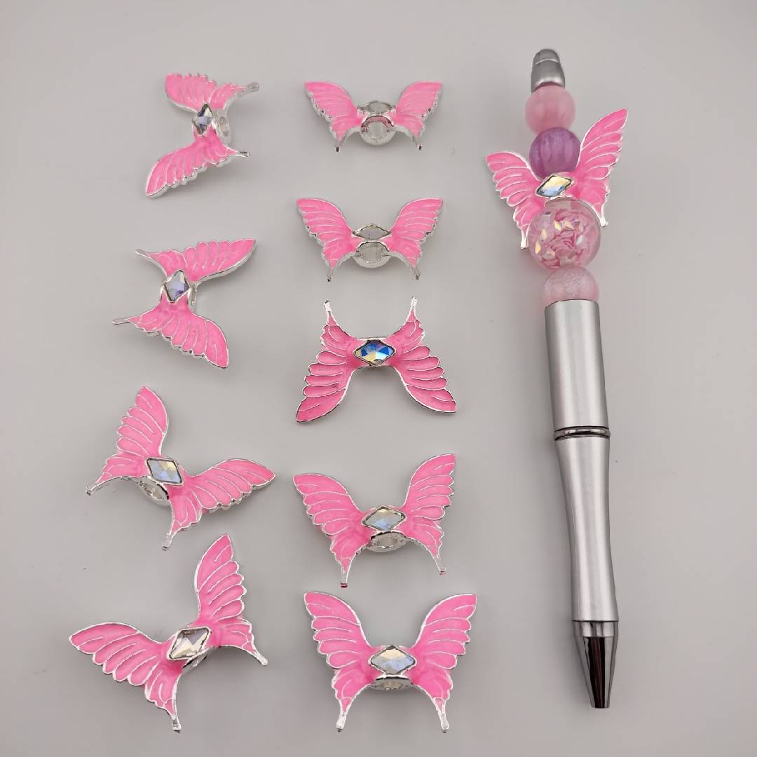 20 Pieces Pink Butterfly Wings Spacers