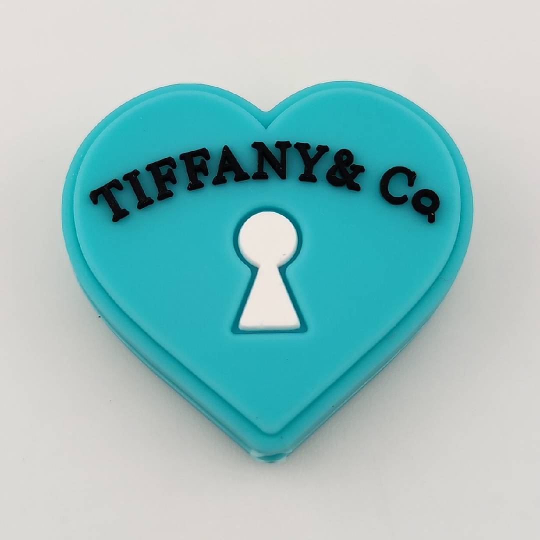 5 Pieces LOVE Heart Lock TIFFANY Silicone Focal Beads