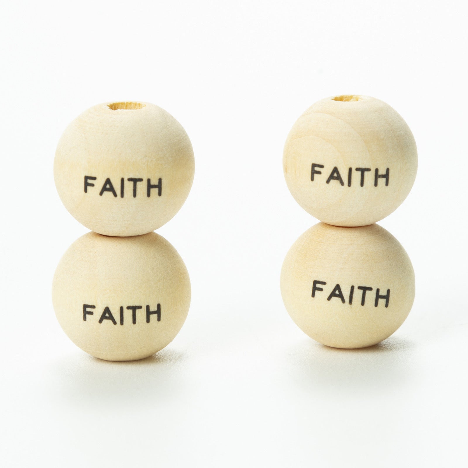 50 Pieces Faith Wooden Beads