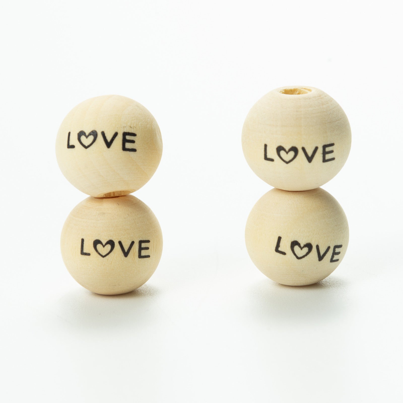 50 Pieces LOVE Wooden Beads