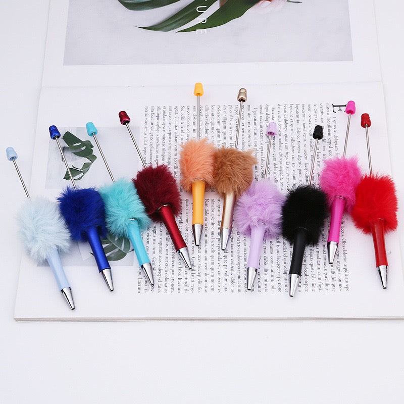 10pcs/set Solid Color Fluffy Beadable Pen