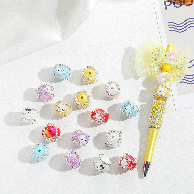 20pcs Multi-color Kitty Diamond Sparkling Beads