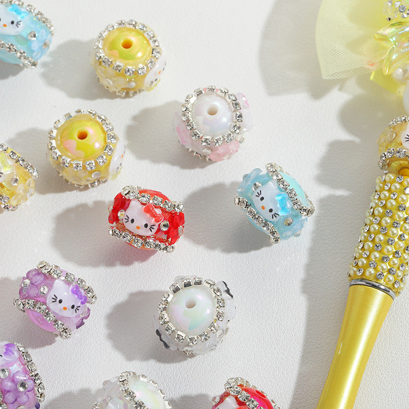 20pcs Multi-color Kitty Diamond Sparkling Beads