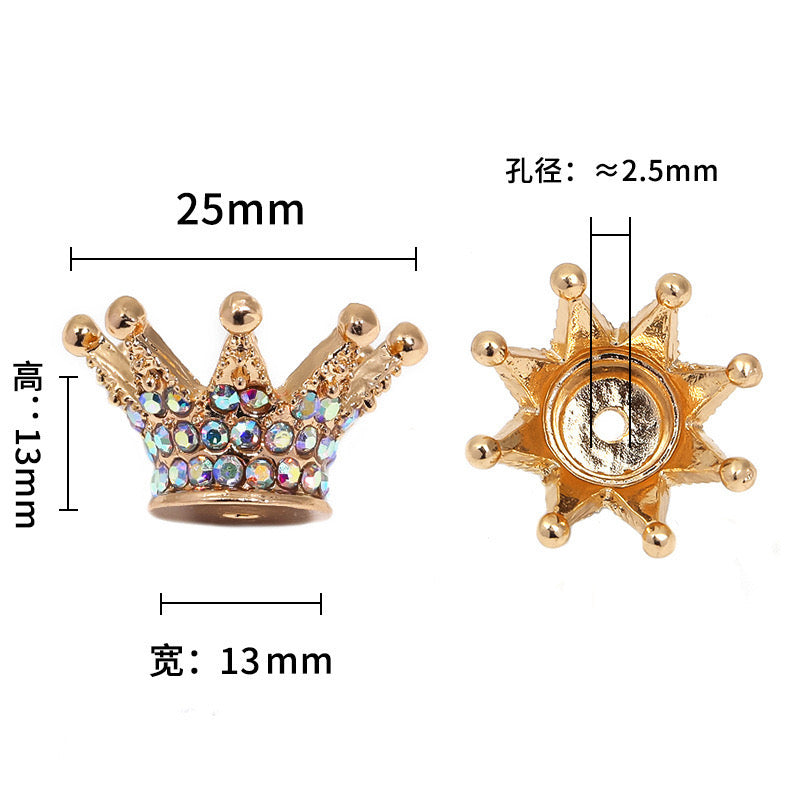 10pcs/set Diamond Crown Spacer Beads