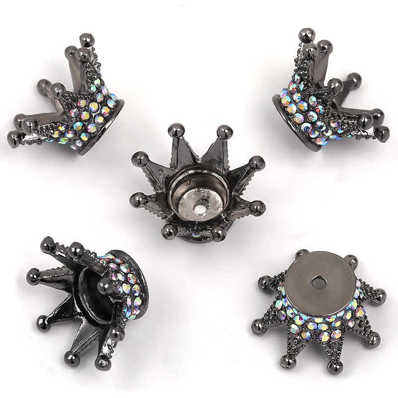 10pcs/set Diamond Crown Spacer Beads