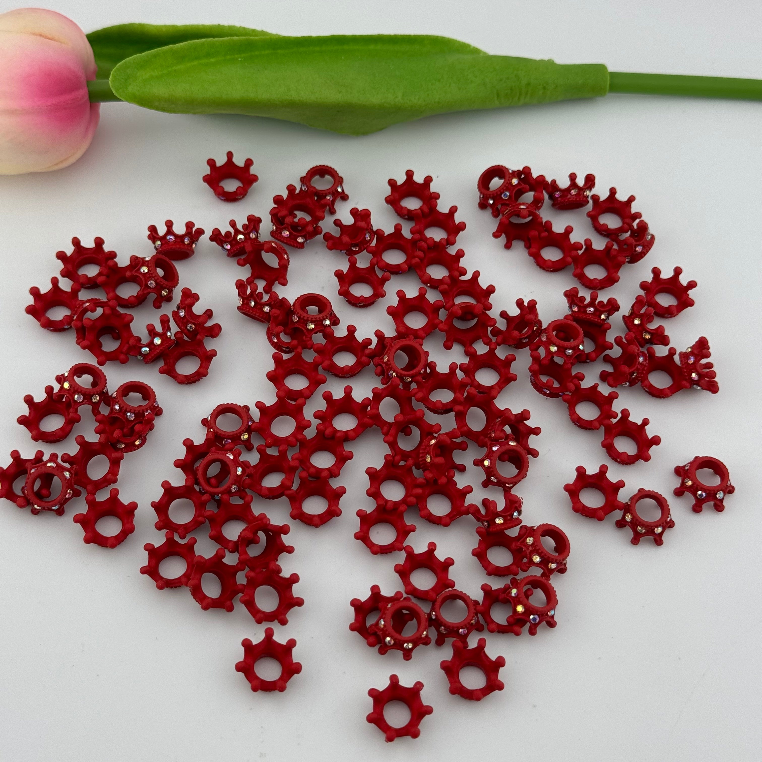 50pcs/set  Diamond Frosted Matte Crown Sparkling Spacer Beads
