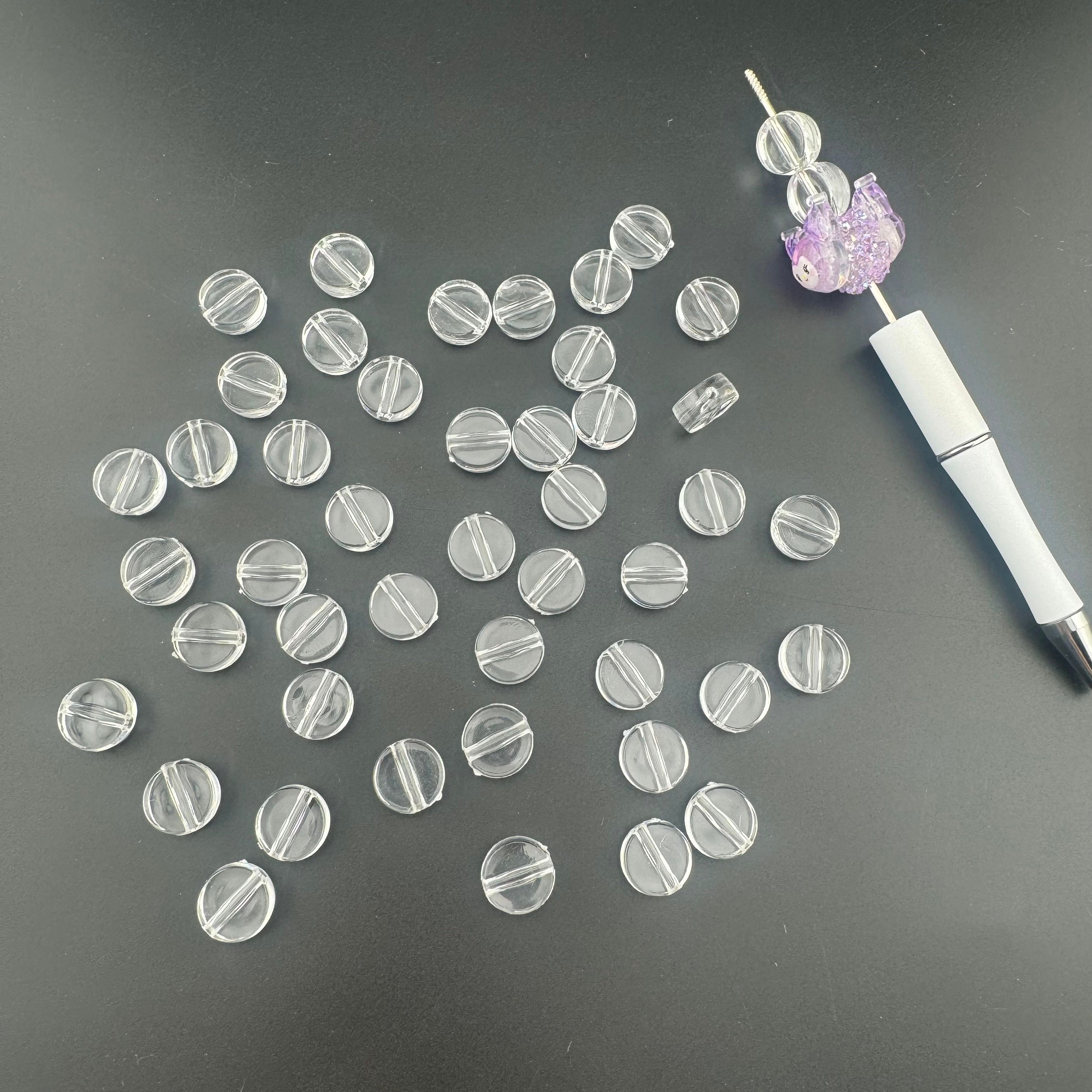 13MM Clear Round Plate Based Beads Fit For Beadable Pens