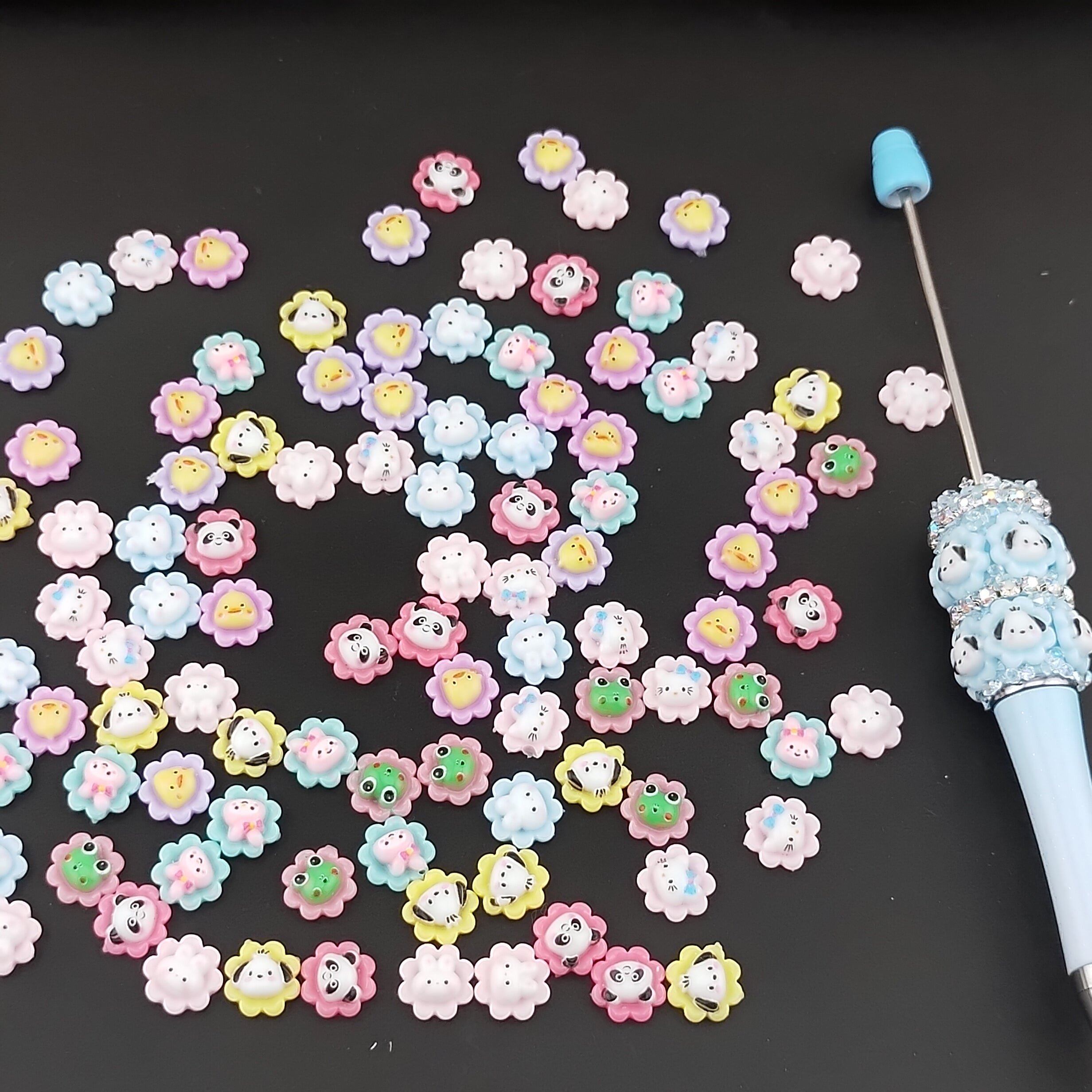 10MM Mixed Color Flower&Animal Resin Nail Charms For Making Fancy Bead Or Fancy Pen