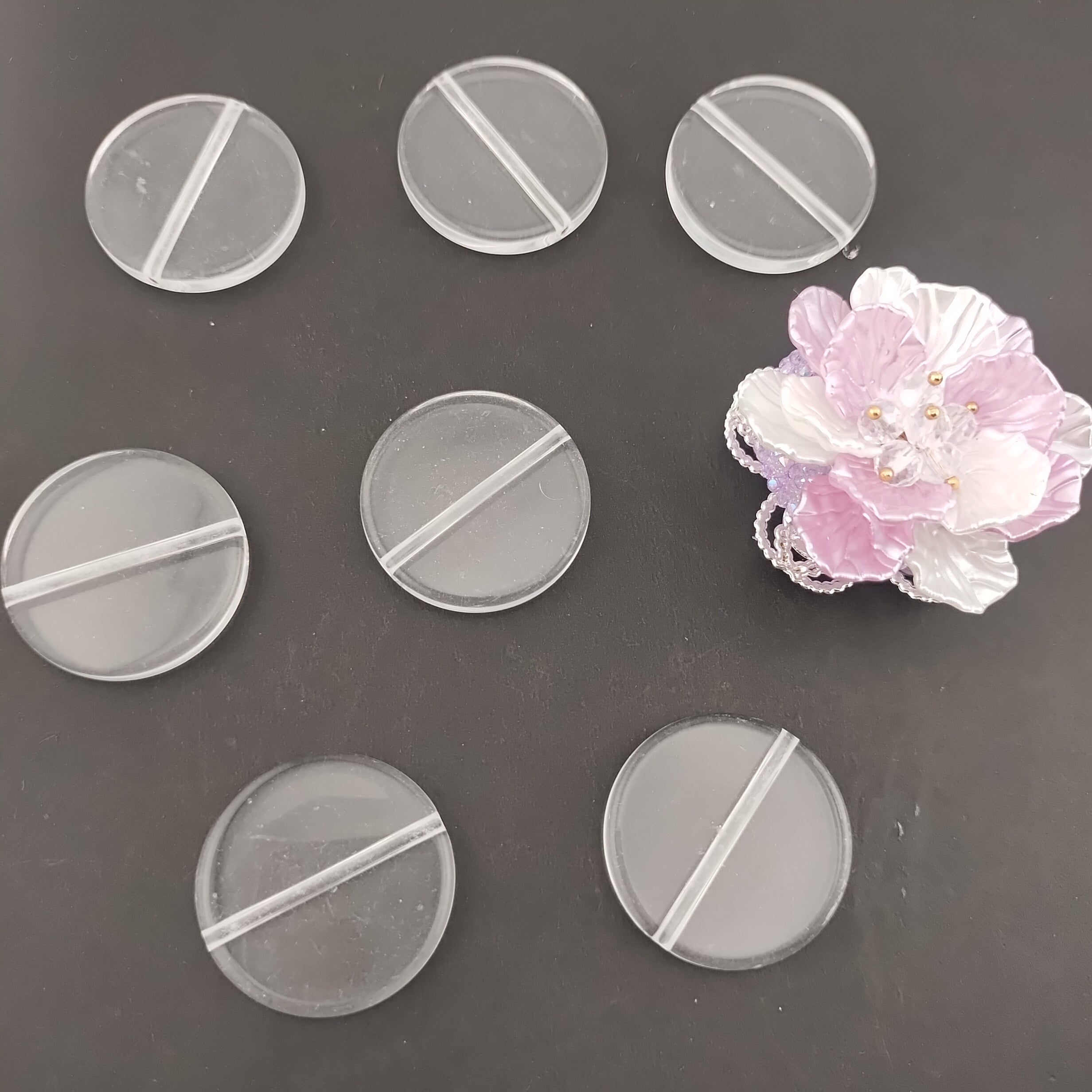 32MM Clear Round Plate Based Acrylic Beads 5mm Thickness Fit For Beadable Pens