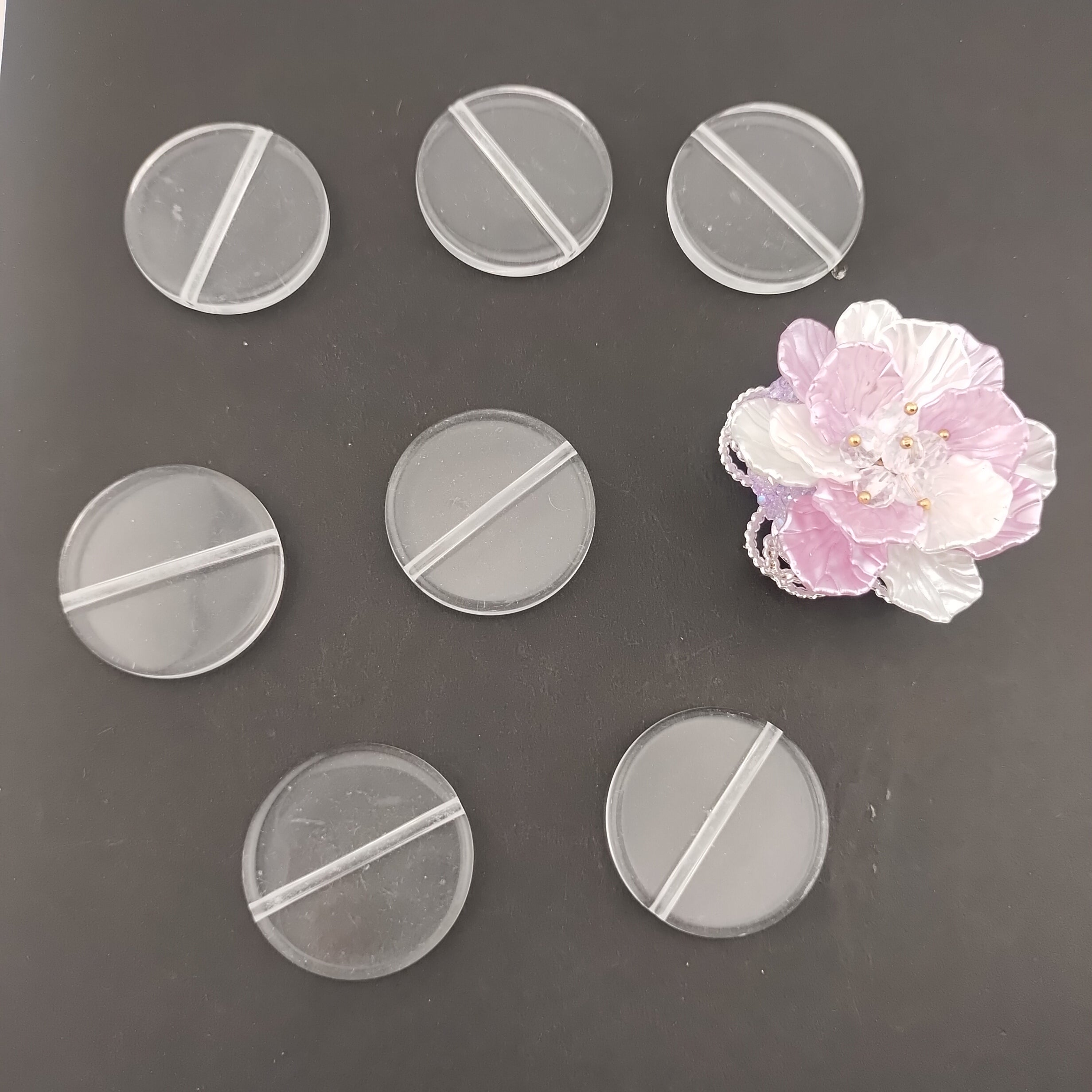 32MM Clear Round Plate Based Acrylic Beads 5mm Thickness Fit For Beadable Pens