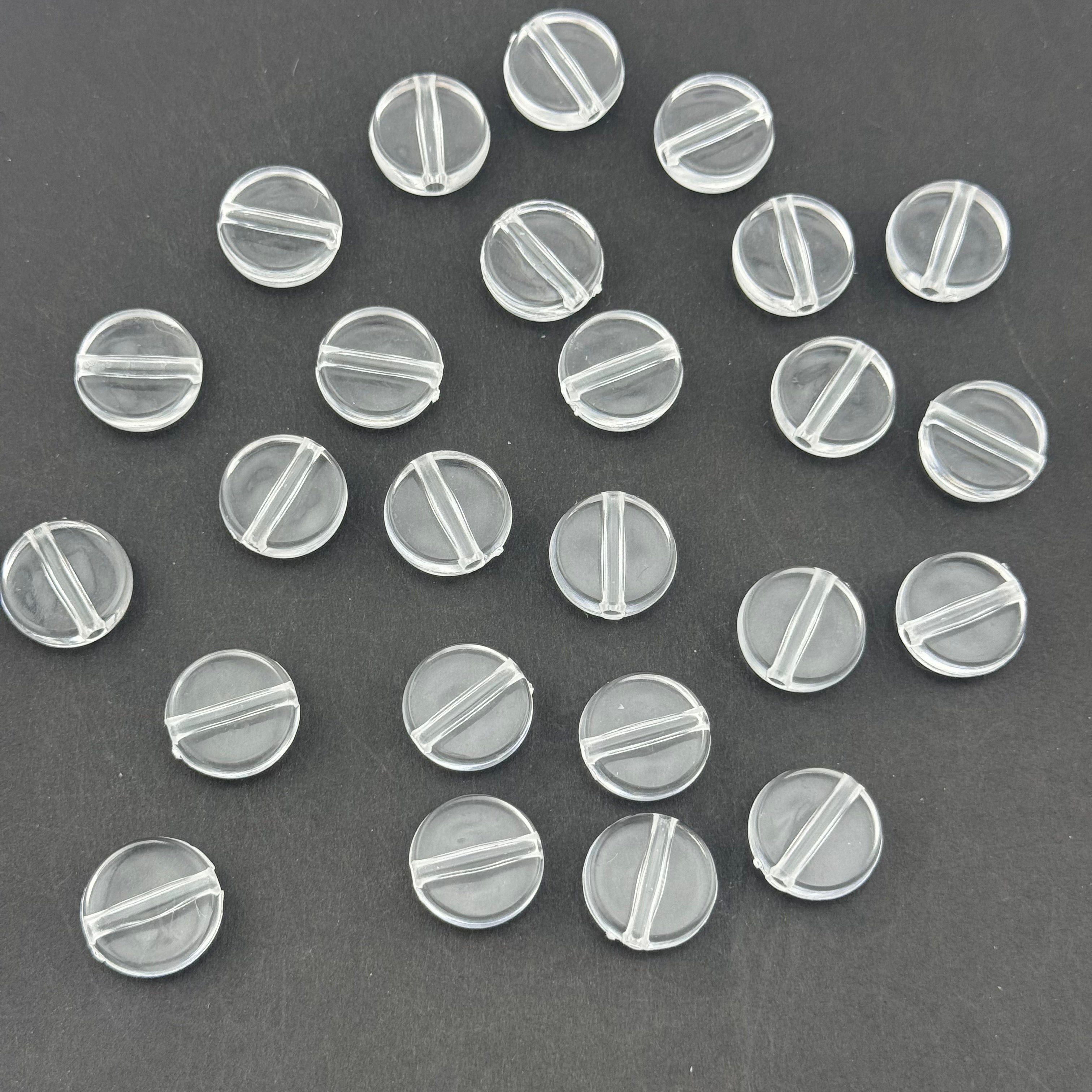 17MM Clear Round Plate Based Beads 6mm Thickness Fit For Beadable Pens