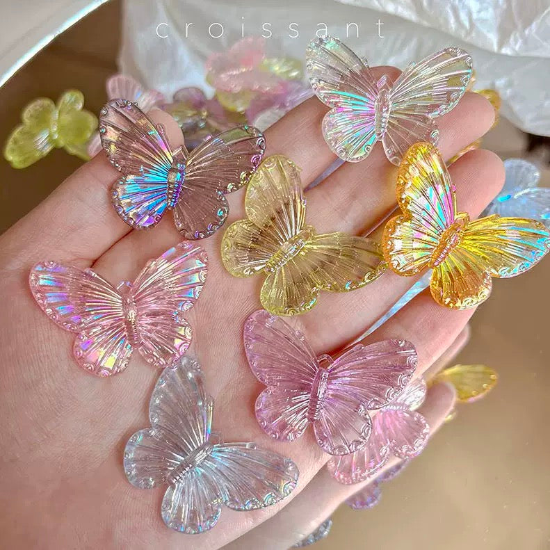 31MM*41MM Clear AB Butterfly Acrylic Charms For Making Car Hangers Or Fancy Beads