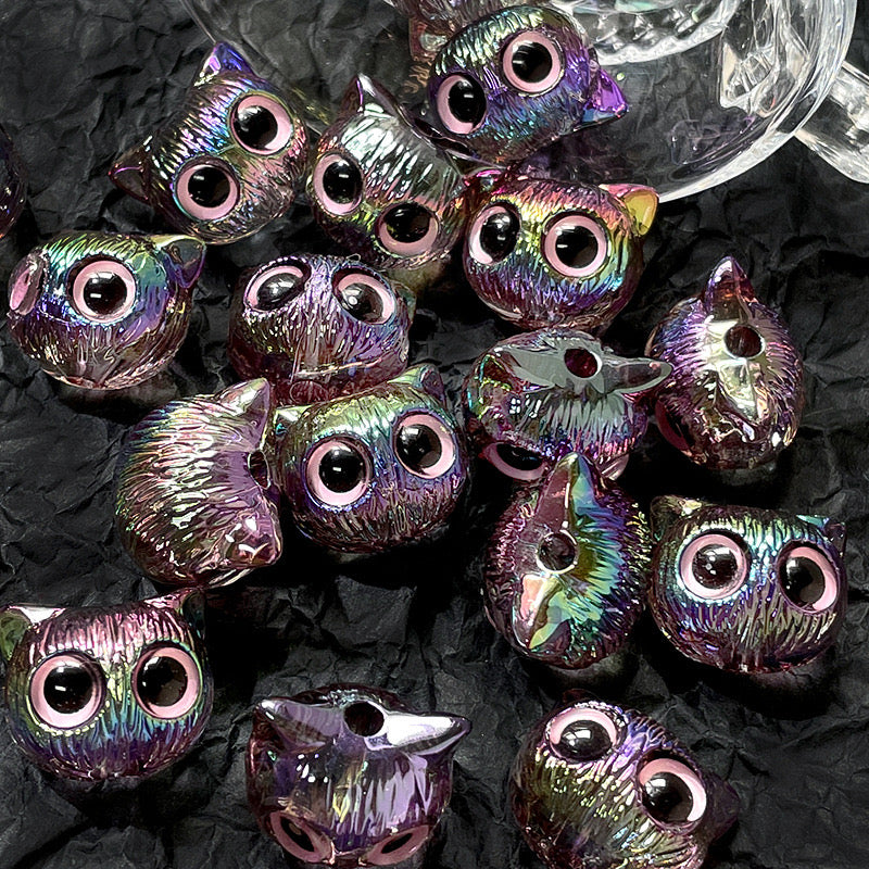 Mixed Color Owl Acrylic Beads Fit For Beadable Pens