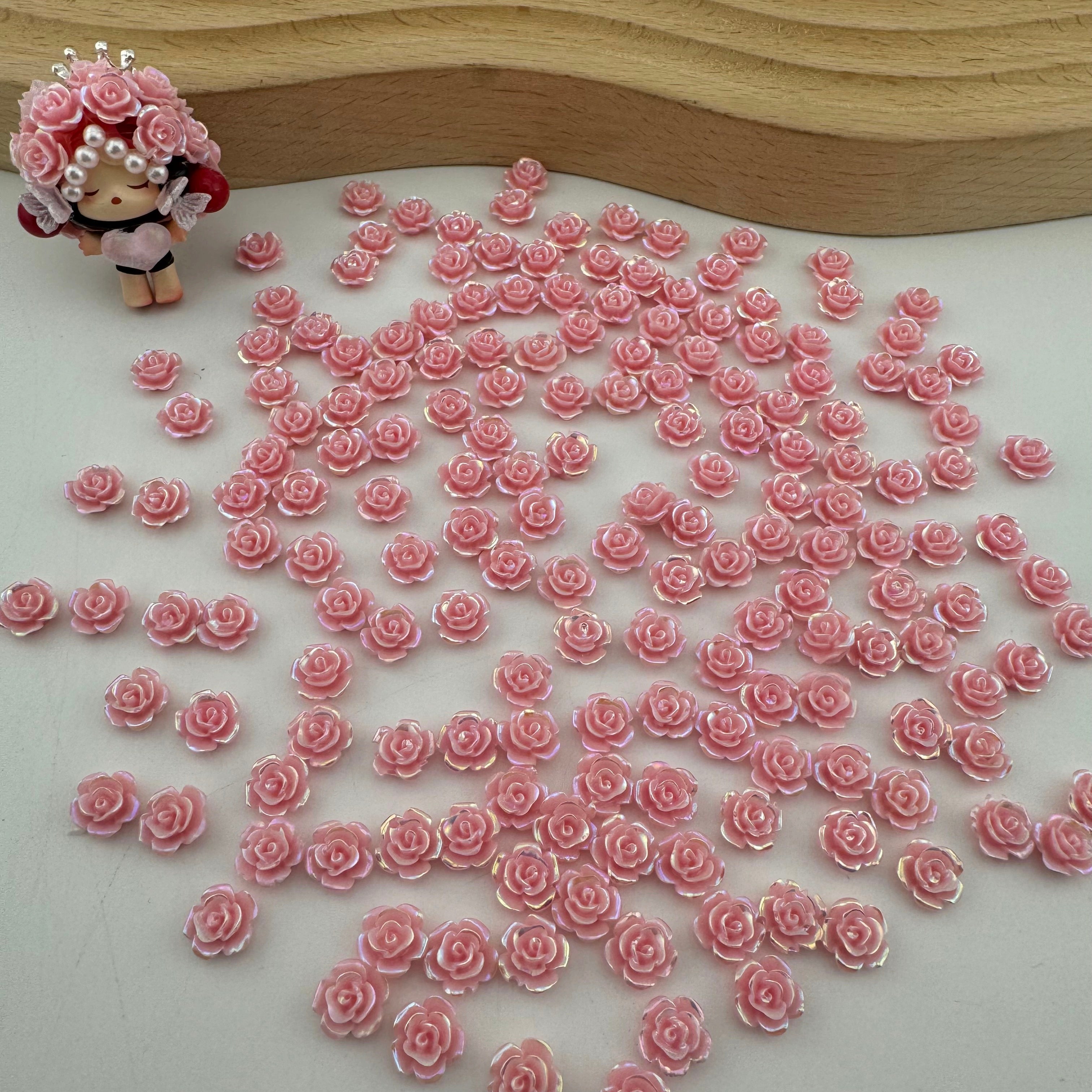 8MM Peach Color Rose Nail Charms For Making Fancy Pen Or Fancy Beads