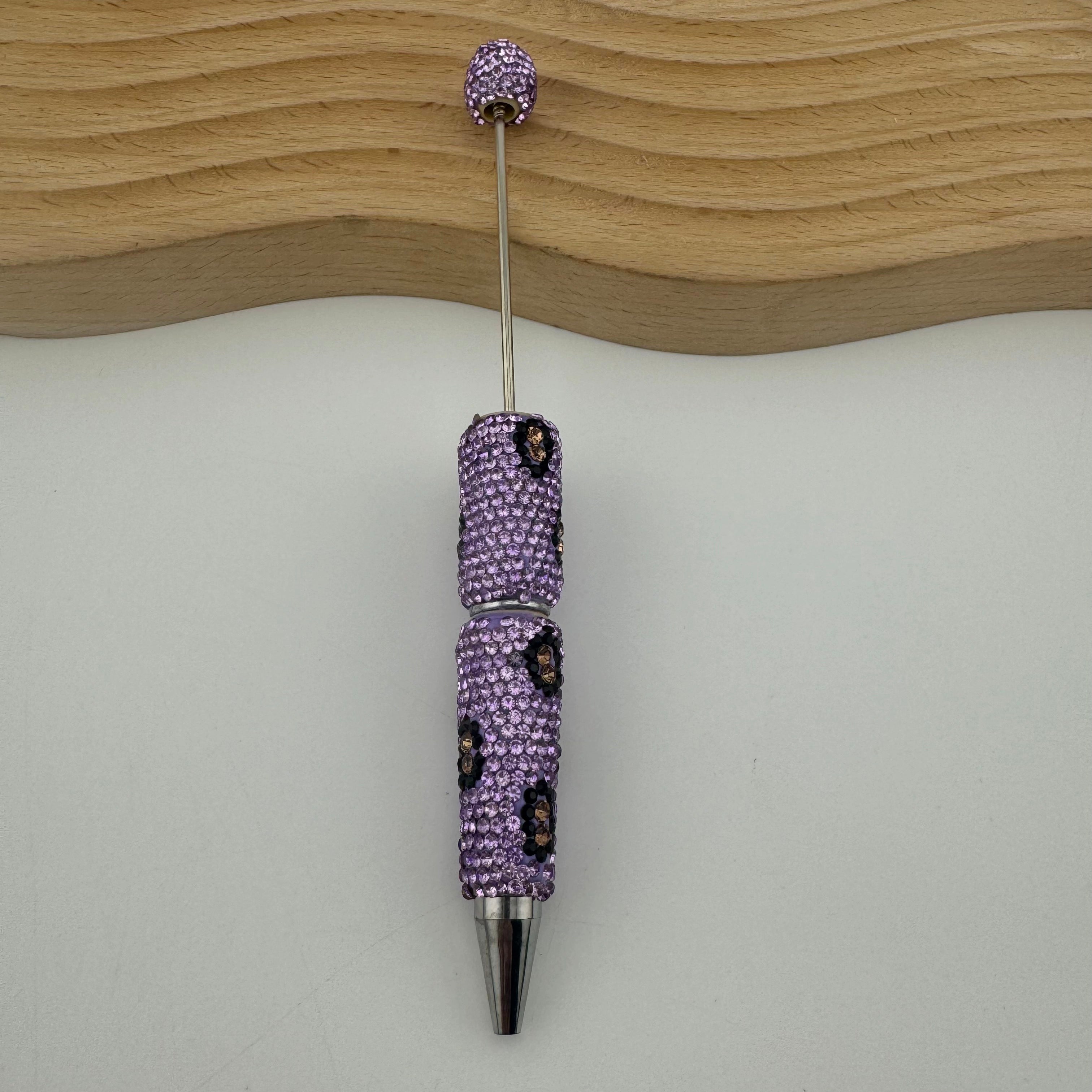 Leopard Print Sparkling Beadable Pen