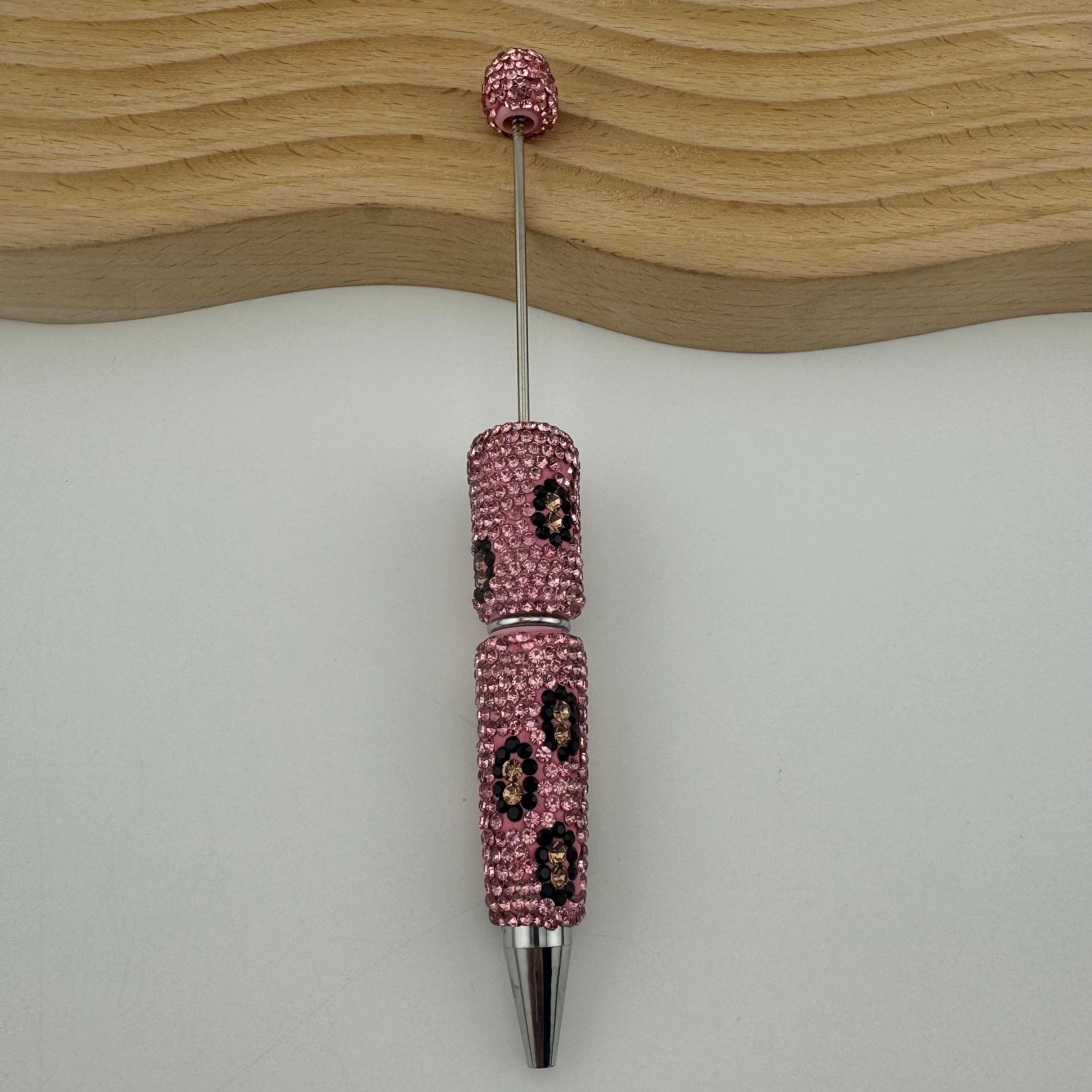 Leopard Print Sparkling Beadable Pen