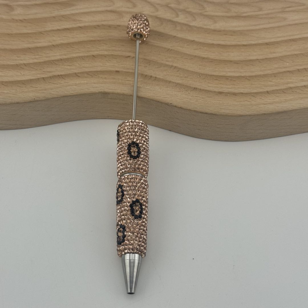 Leopard Print Sparkling Beadable Pen