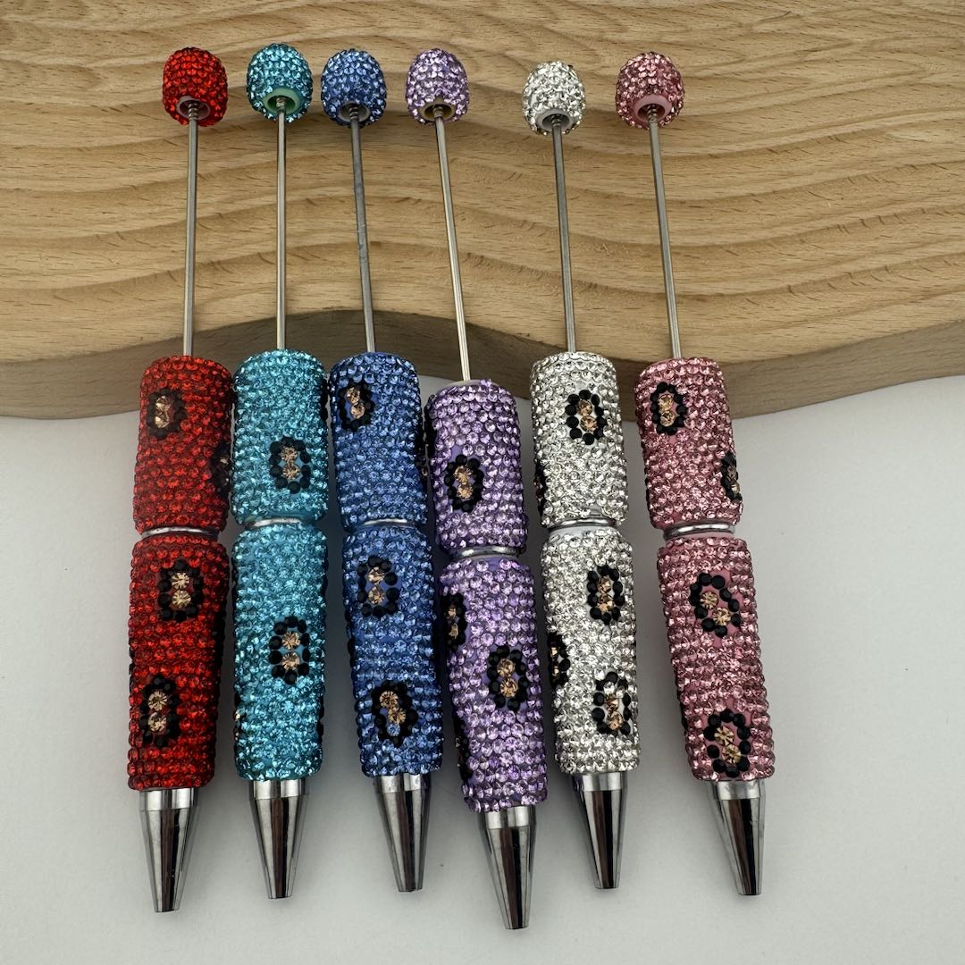 Leopard Print Sparkling Beadable Pen