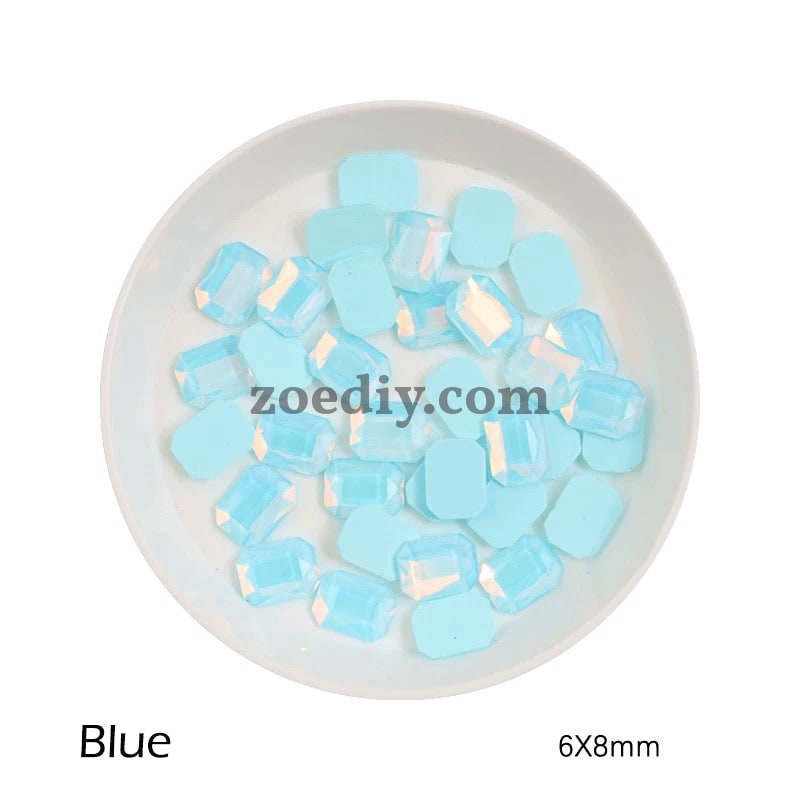 FS0898- 6*8mm Rectangular Flat Bottom Octagonal Nail Charms For Making Fancy Bead Or Fancy Pen