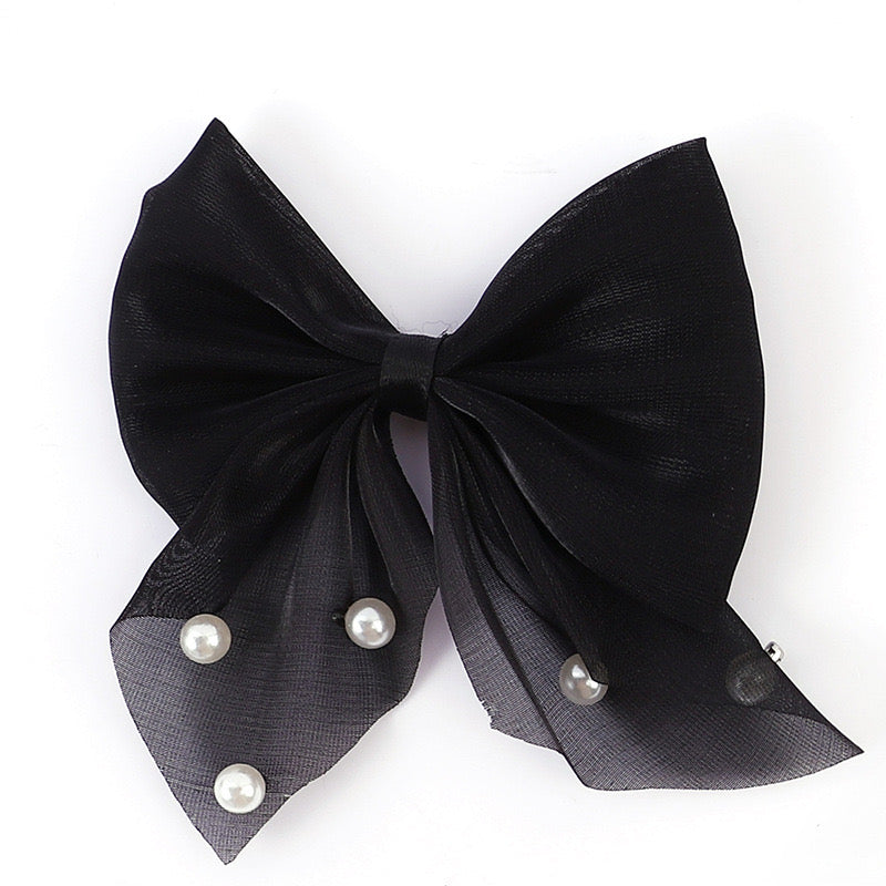 FS1479-Fabric Bow With Pearls For Making Fancy Bead