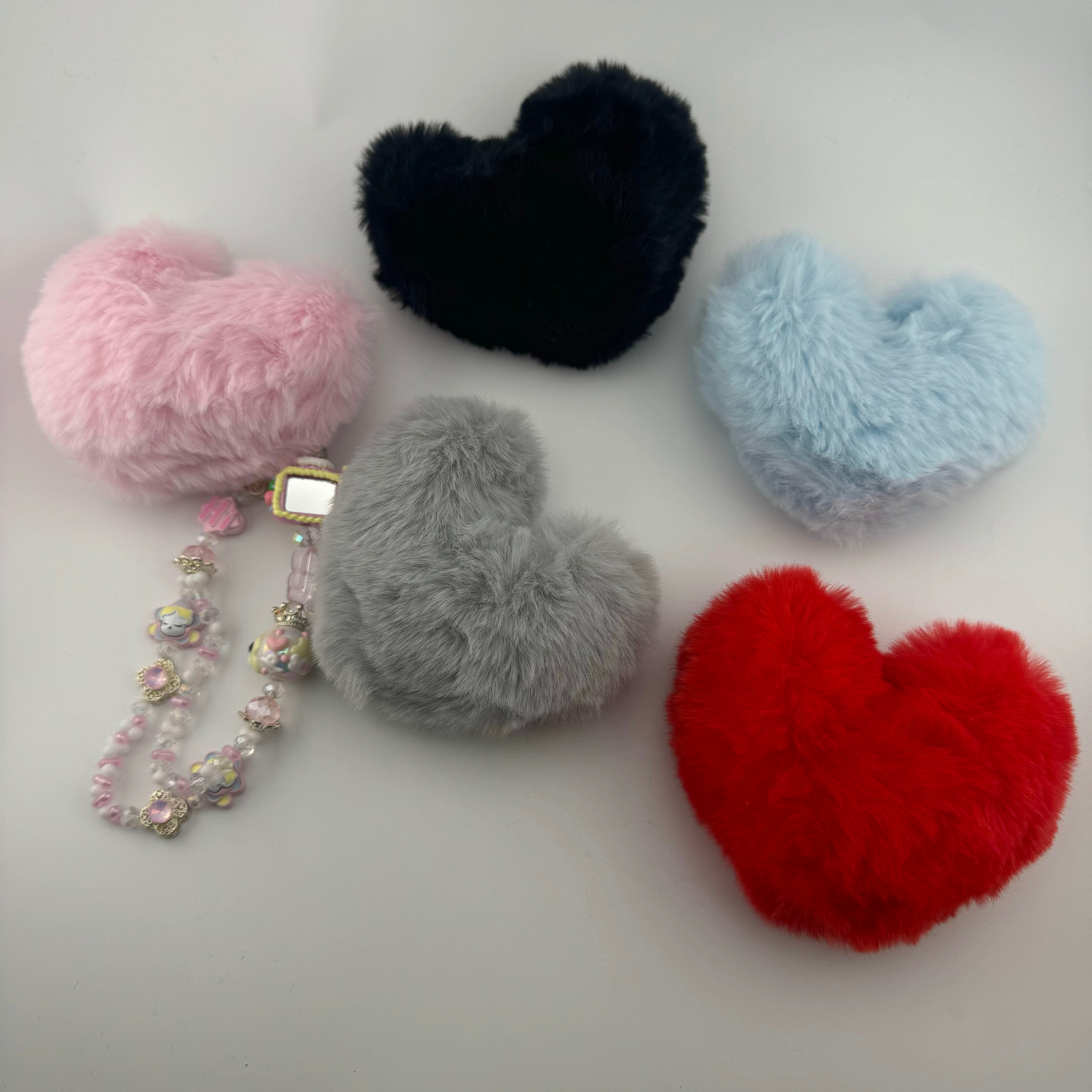 FS1485-Heart Shape Plush 10MM Size  For Making Keychain Or Making Fancy Beads