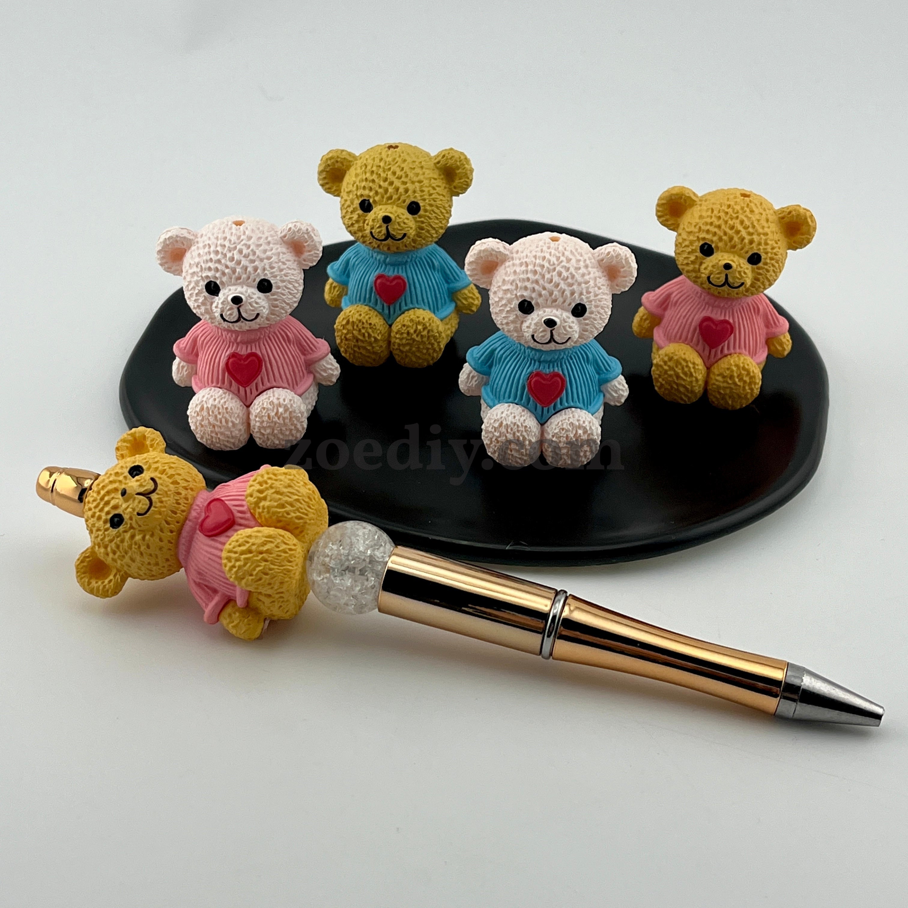 FS1508-Cute Teddy Bear Resin Beads Fit For Beadble Pens