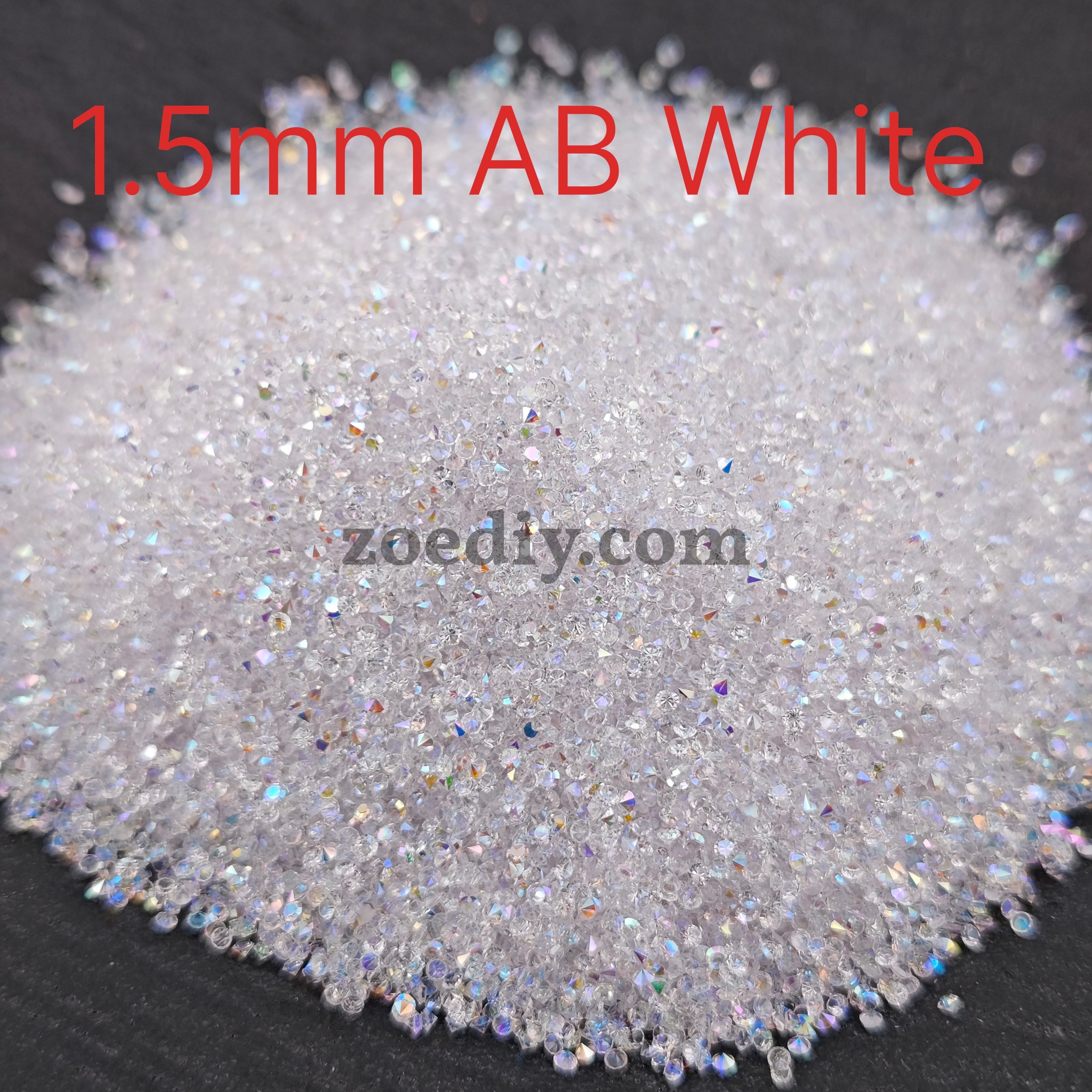 FS1441- AB Sugar Crystal Diamonds (1.5mm Size) For Making Sugar Beads and Sugar Pens