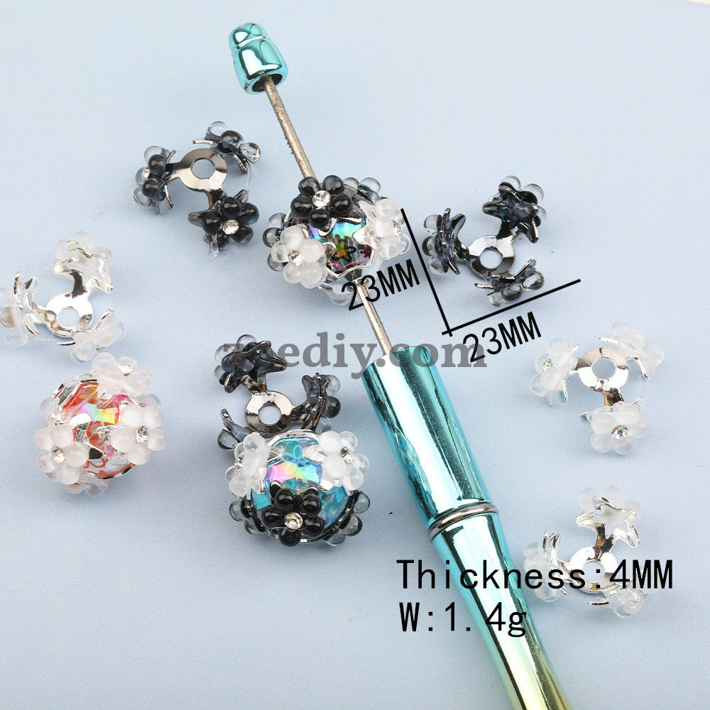 FS0308- 23MM  Mixed Color Flower Spacer For Beads