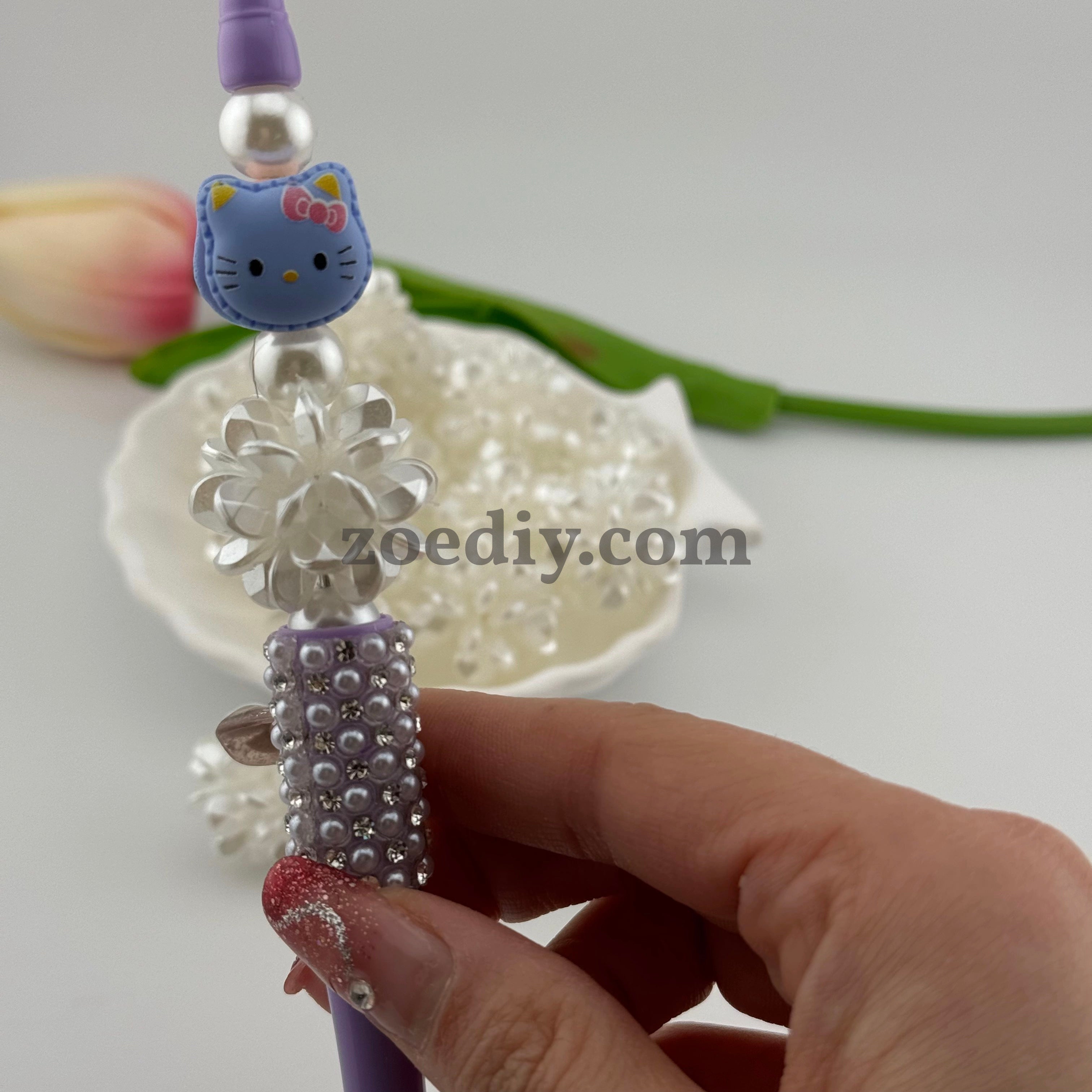 FS0320- 22MM 3D Pearl  Flower Ball Beads Fit For Beadable Pens