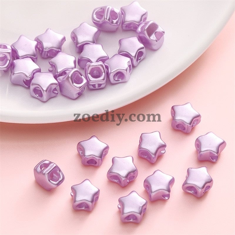 FS0085-9*8MM Size Mixed Colors Imitation Pearls Stars 4 Hole Beads Fit For Beadable Pens