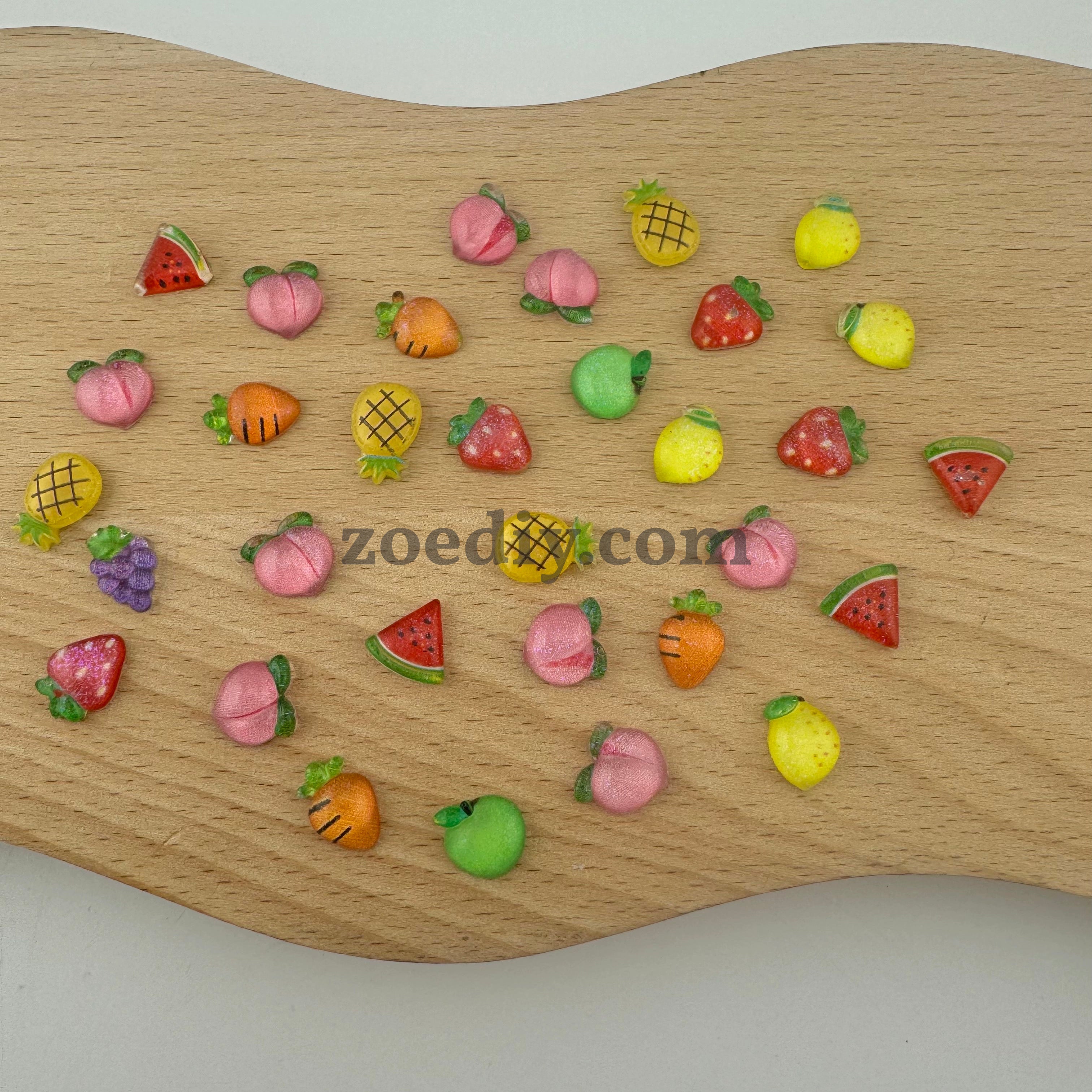 FS1042-Mixed Color Fruit Resin Nail Charms For Making Fancy Bead Or Fancy Pen