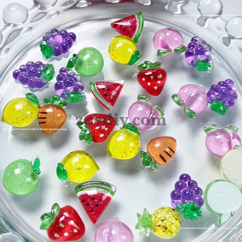 FS1042-Mixed Color Fruit Resin Nail Charms For Making Fancy Bead Or Fancy Pen