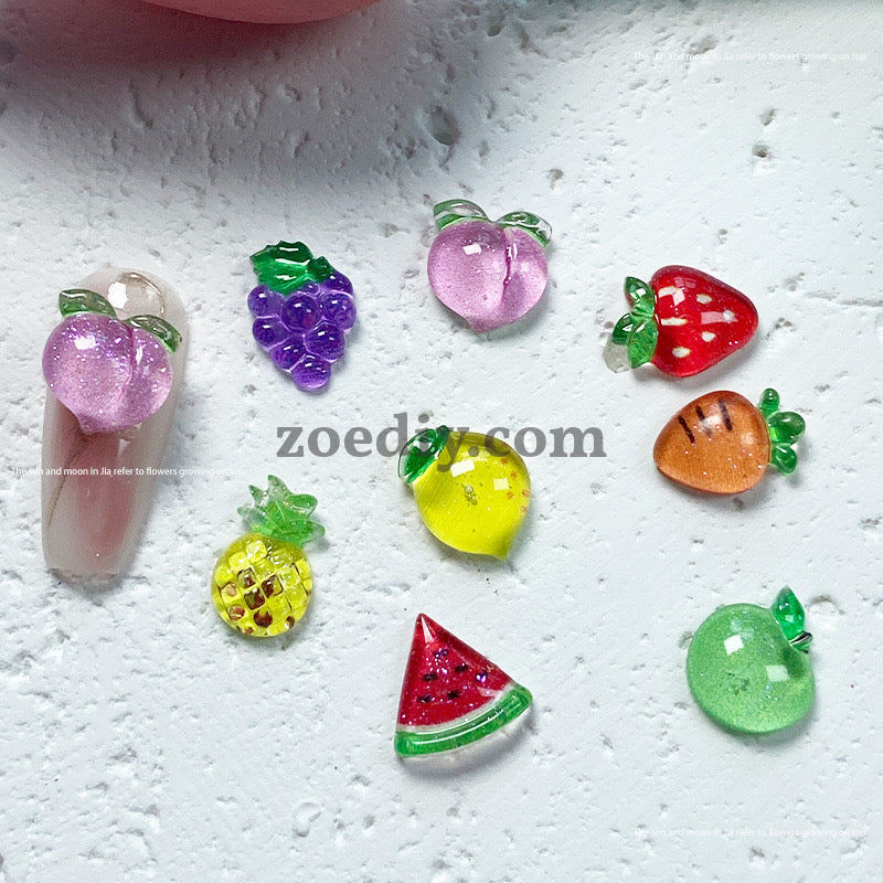 FS1042-Mixed Color Fruit Resin Nail Charms For Making Fancy Bead Or Fancy Pen