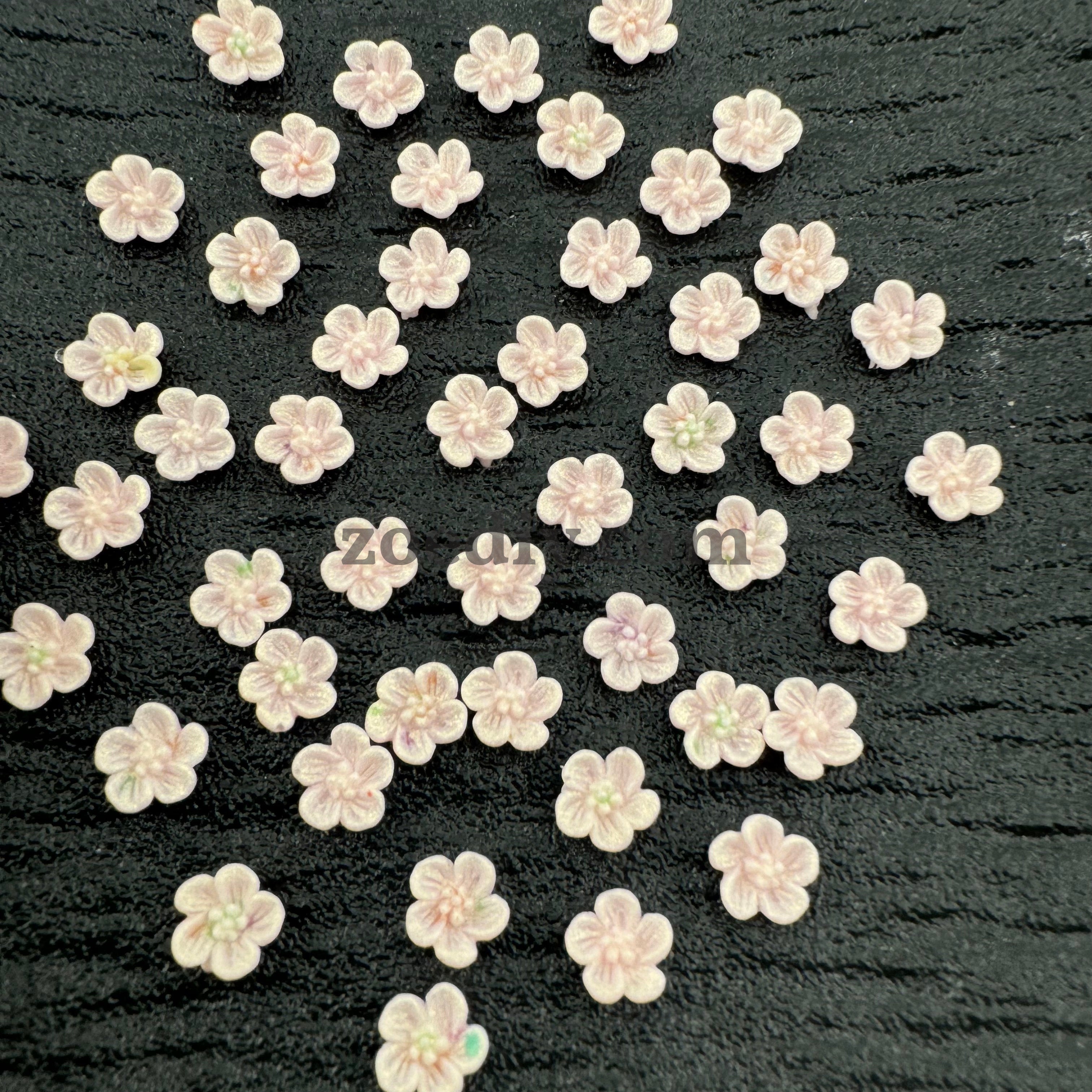 FS1035- 8MM Pink Glowing Glitter Cherry Blossoms Resin Accessories