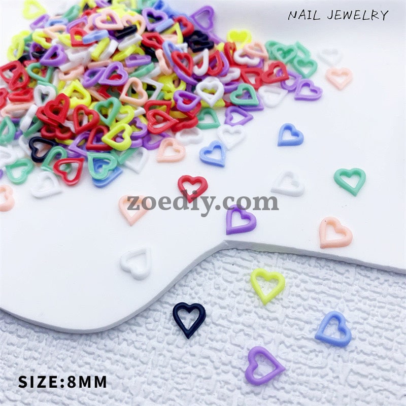 FS1053- 8MM Mixed Color Love Circle Resin  Nail Charms For Making Fancy Bead Or Fancy Pen