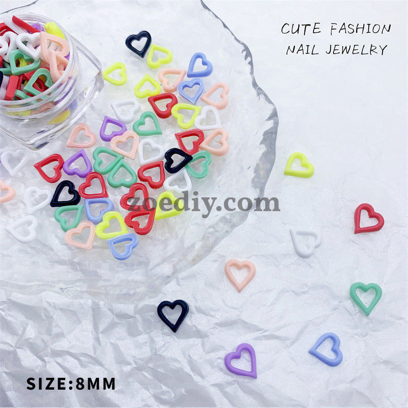 FS1053- 8MM Mixed Color Love Circle Resin  Nail Charms For Making Fancy Bead Or Fancy Pen