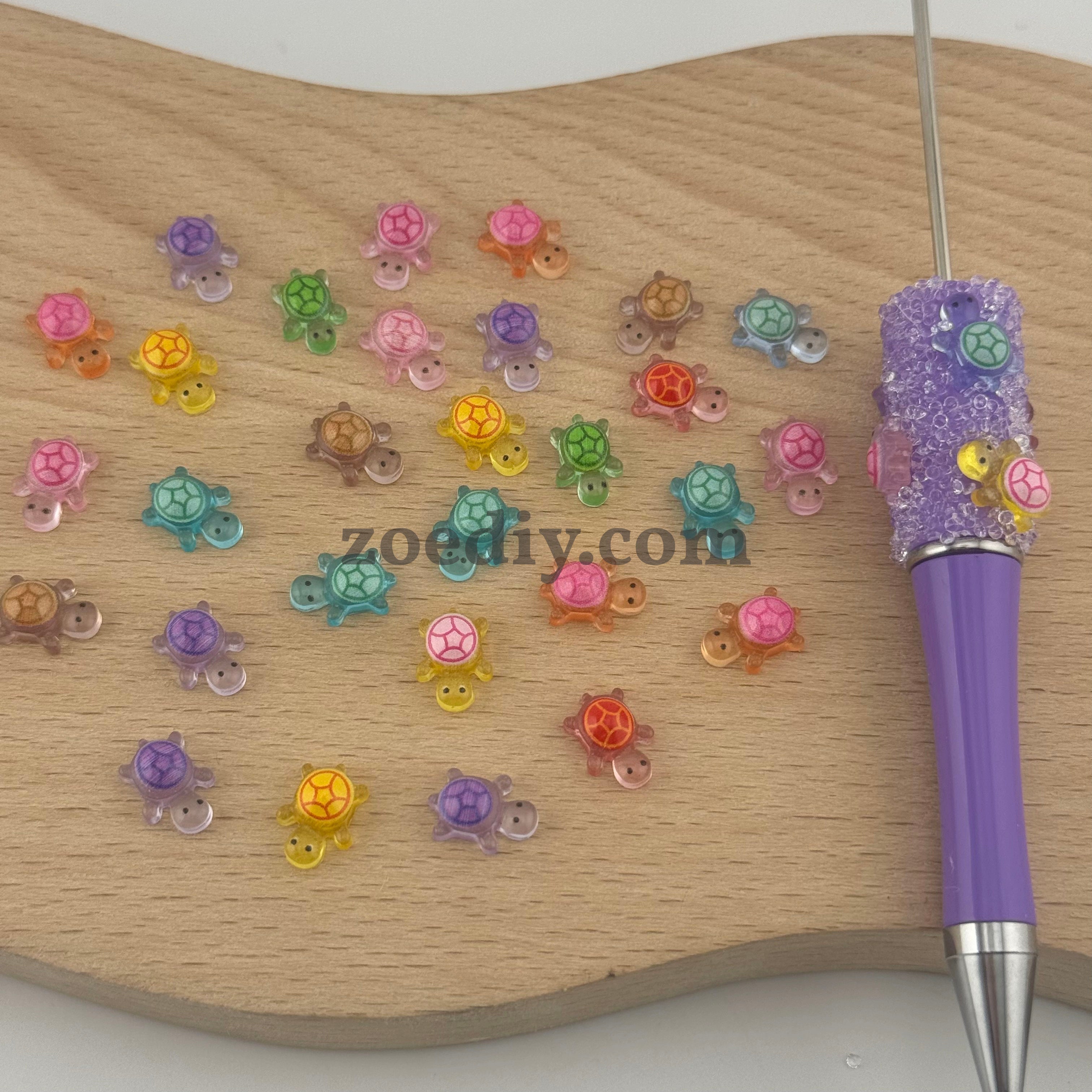 FS1585-11MM Size Luminous Turtle Nail Resin Charms For Making Fancy Pen Or Fancy Bead